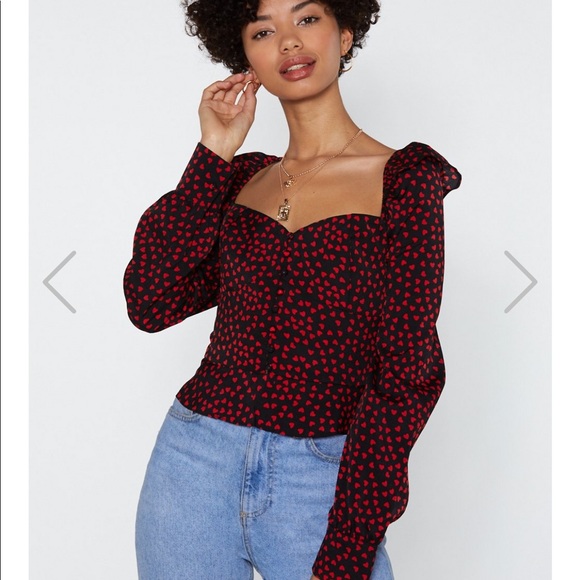 Nasty Gal Tops - Nasty Gal heart button-down blouse Nasty Gal Tops - Nasty Gal heart button-down blouse